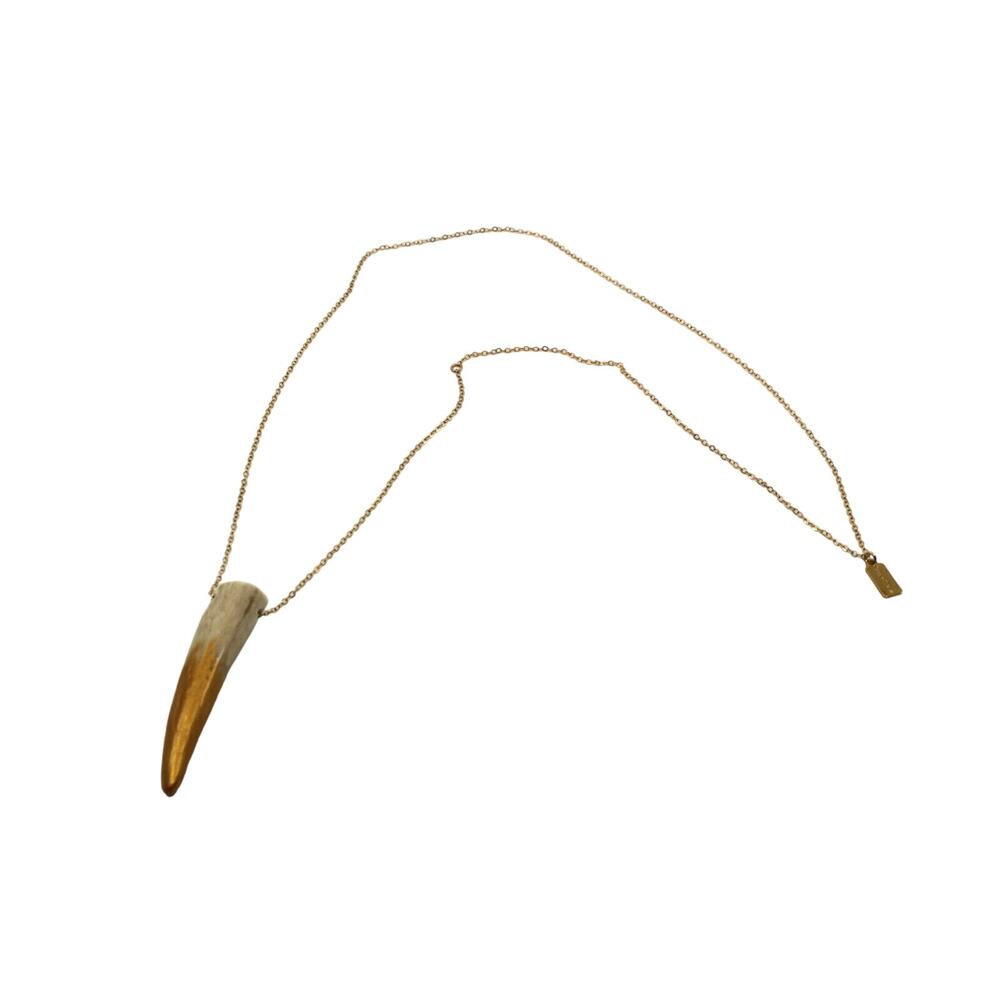 A8 Brand New TESS + TRICIA 14k Gold Filled Large Horn Antler Necklace